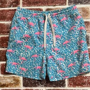 Chubbies Flamingo swim trunks youth small 8-9 boys compression liner